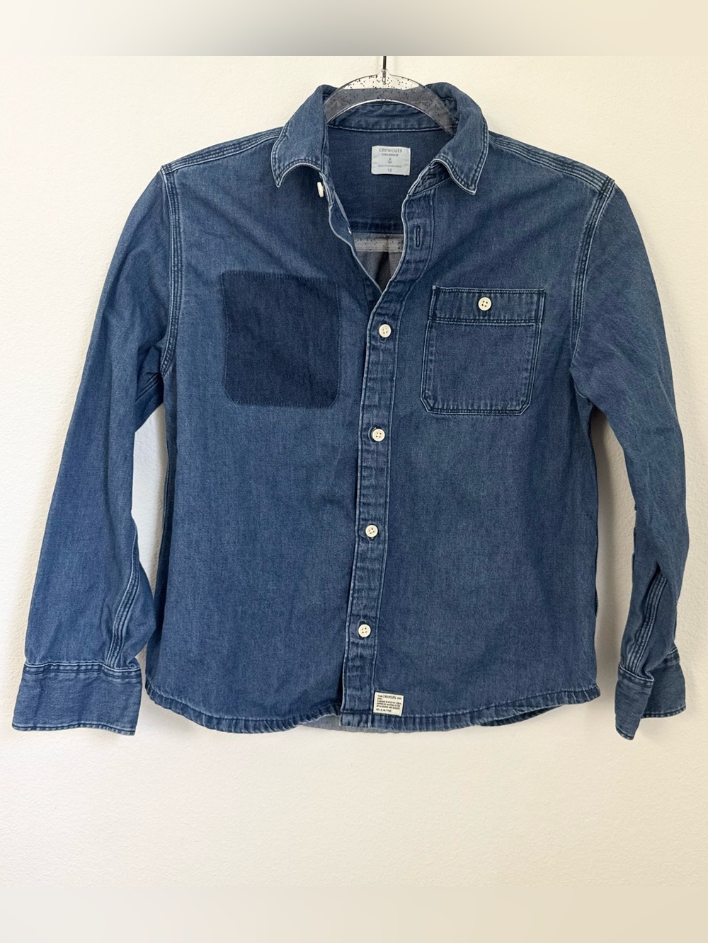 Crewcuts Blue Chambray Long Sleeve Button Up Youth Boys Size 12